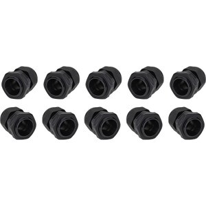 Outdoor IP68 Waterproof PG19 Plastic Cable Glands/Connectors for OD Cables 12-15mm Black 10-Pack